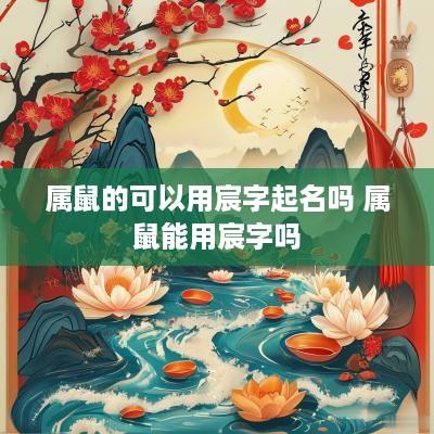 属鼠的可以用宸字起名吗 属鼠能用宸字吗