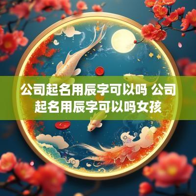 公司起名用辰字可以吗 公司起名用辰字可以吗女孩