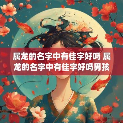 属龙的名字中有佳字好吗 属龙的名字中有佳字好吗男孩