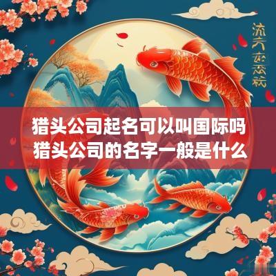 猎头公司起名可以叫国际吗 猎头公司的名字一般是什么
