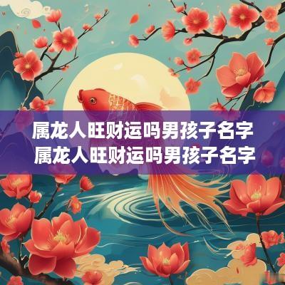 属龙人旺财运吗男孩子名字 属龙人旺财运吗男孩子名字怎么取