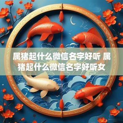 属猪起什么微信名字好听 属猪起什么微信名字好听女