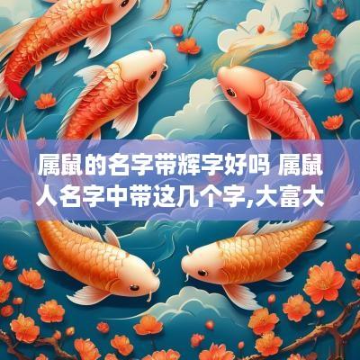 属鼠的名字带辉字好吗 属鼠人名字中带这几个字,大富大贵,转发行大运