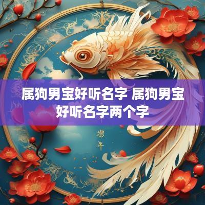 属狗男宝好听名字 属狗男宝好听名字两个字