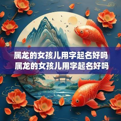 属龙的女孩儿用字起名好吗 属龙的女孩儿用字起名好吗