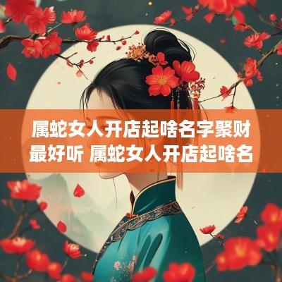 属蛇女人开店起啥名字聚财最好听 属蛇女人开店起啥名字聚财最好听呢