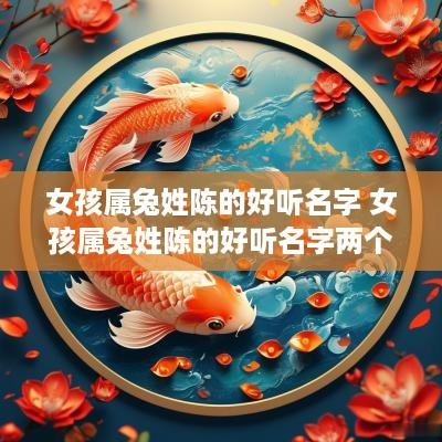 女孩属兔姓陈的好听名字 女孩属兔姓陈的好听名字两个字