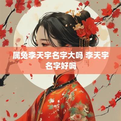 属兔李天宇名字大吗 李天宇名字好吗