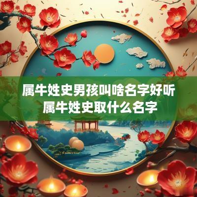 属牛姓史男孩叫啥名字好听 属牛姓史取什么名字
