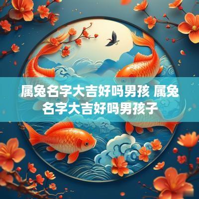 属兔名字大吉好吗男孩 属兔名字大吉好吗男孩子