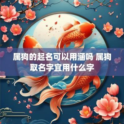 属狗的起名可以用涵吗 属狗取名字宜用什么字