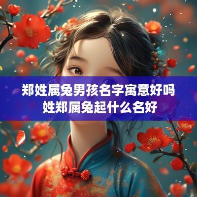 郑姓属兔男孩名字寓意好吗 姓郑属兔起什么名好