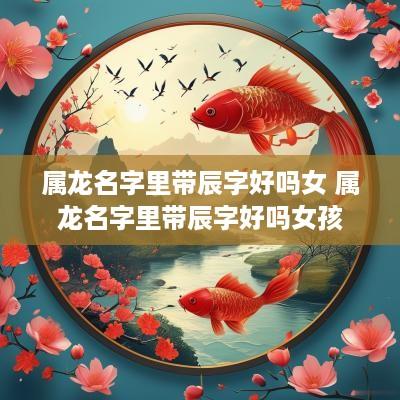 属龙名字里带辰字好吗女 属龙名字里带辰字好吗女孩