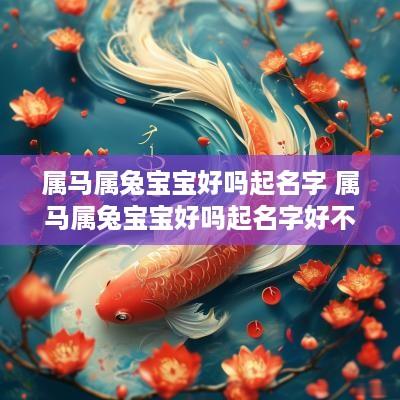 属马属兔宝宝好吗起名字 属马属兔宝宝好吗起名字好不好