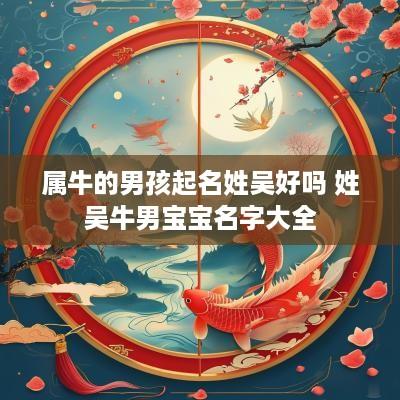 属牛的男孩起名姓吴好吗 姓吴牛男宝宝名字大全