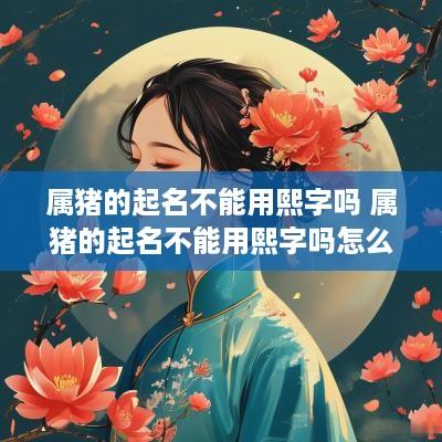 属猪的起名不能用熙字吗 属猪的起名不能用熙字吗怎么起