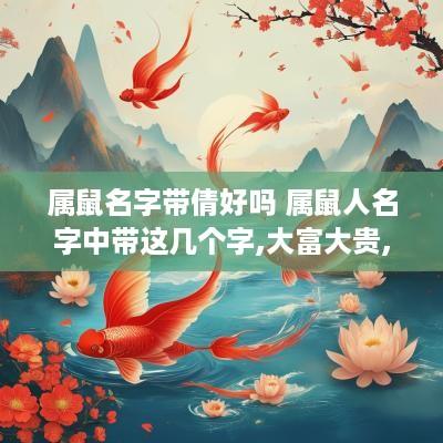 属鼠名字带倩好吗 属鼠人名字中带这几个字,大富大贵,转发行大运