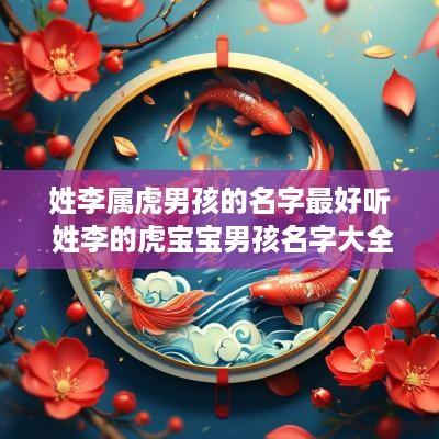 姓李属虎男孩的名字最好听 姓李的虎宝宝男孩名字大全