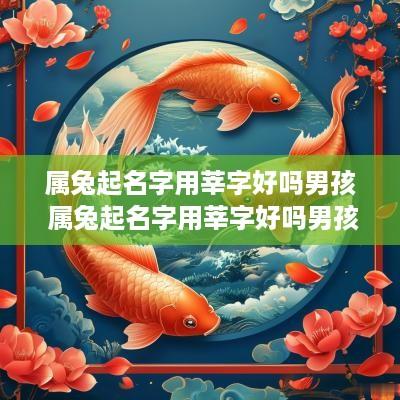 属兔起名字用莘字好吗男孩 属兔起名字用莘字好吗男孩怎么样