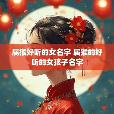 属猴好听的女名字 属猴的好听的女孩子名字