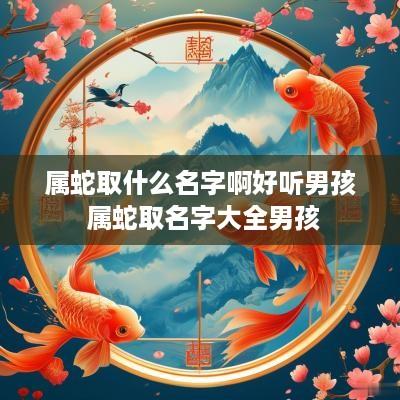 属蛇取什么名字啊好听男孩 属蛇取名字大全男孩