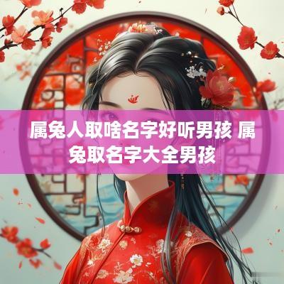 属兔人取啥名字好听男孩 属兔取名字大全男孩