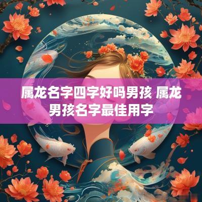 属龙名字四字好吗男孩 属龙男孩名字最佳用字