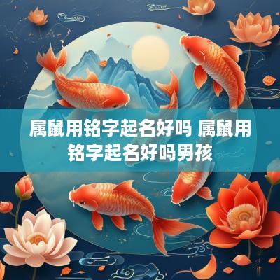 属鼠用铭字起名好吗 属鼠用铭字起名好吗男孩