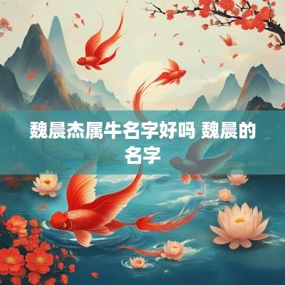魏晨杰属牛名字好吗 魏晨的名字