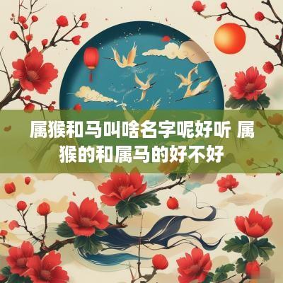 属猴和马叫啥名字呢好听 属猴的和属马的好不好