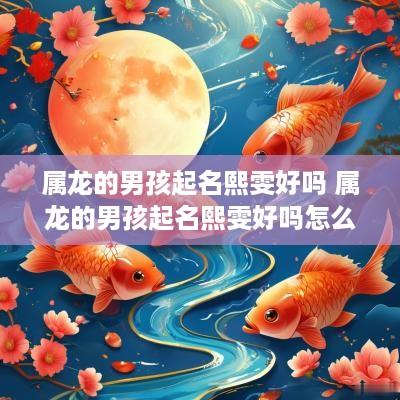 属龙的男孩起名熙雯好吗 属龙的男孩起名熙雯好吗怎么样