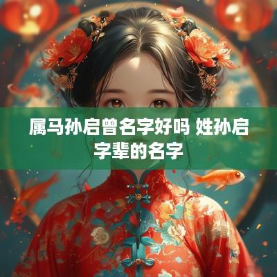 属马孙启曾名字好吗 姓孙启字辈的名字