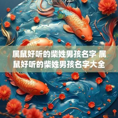 属鼠好听的柴姓男孩名字 属鼠好听的柴姓男孩名字大全