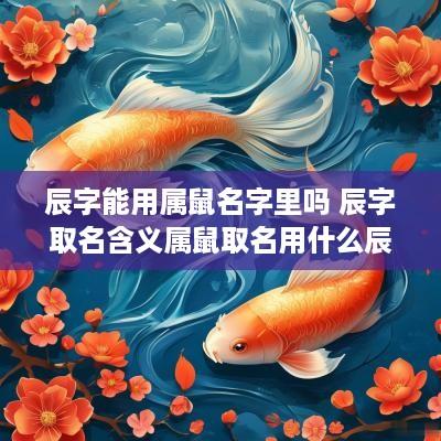 辰字能用属鼠名字里吗 辰字取名含义属鼠取名用什么辰