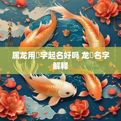 属龙用燊字起名好吗 龙燊名字解释