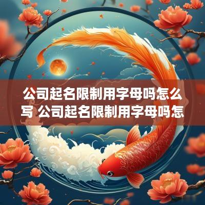 公司起名限制用字母吗怎么写 公司起名限制用字母吗怎么写的