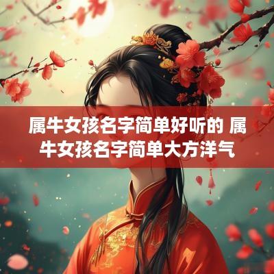 属牛女孩名字简单好听的 属牛女孩名字简单大方洋气