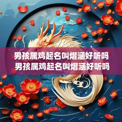 男孩属鸡起名叫熠涵好听吗 男孩属鸡起名叫熠涵好听吗