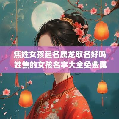 焦姓女孩起名属龙取名好吗 姓焦的女孩名字大全免费属牛