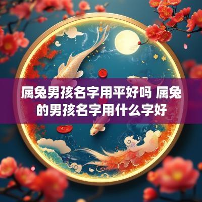属兔男孩名字用平好吗 属兔的男孩名字用什么字好