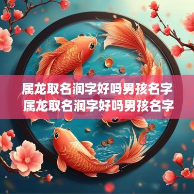 属龙取名润字好吗男孩名字 属龙取名润字好吗男孩名字大全