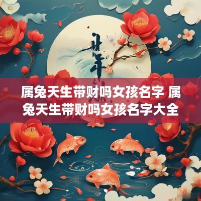 属兔天生带财吗女孩名字 属兔天生带财吗女孩名字大全