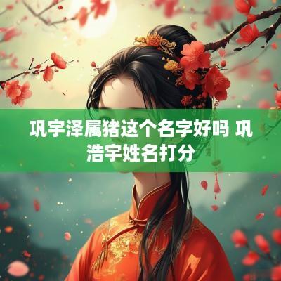巩宇泽属猪这个名字好吗 巩浩宇姓名打分