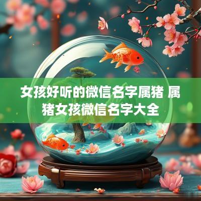 女孩好听的微信名字属猪 属猪女孩微信名字大全