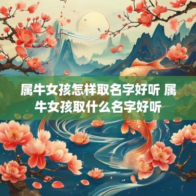 属牛女孩怎样取名字好听 属牛女孩取什么名字好听