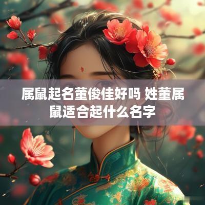 属鼠起名董俊佳好吗 姓董属鼠适合起什么名字