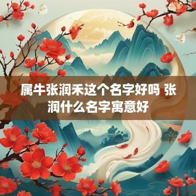 属牛张润禾这个名字好吗 张润什么名字寓意好