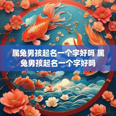 属兔男孩起名一个字好吗 属兔男孩起名一个字好吗