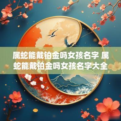 属蛇能戴铂金吗女孩名字 属蛇能戴铂金吗女孩名字大全