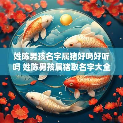 姓陈男孩名字属猪好吗好听吗 姓陈男孩属猪取名字大全